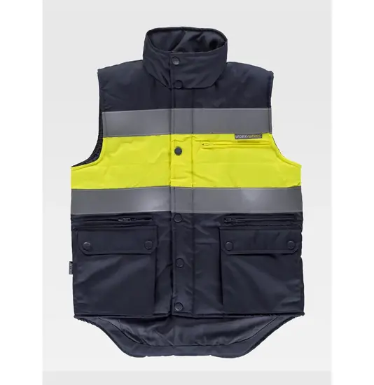 Gilet imbottito alta visibilita e bande rifrangenti Workteam