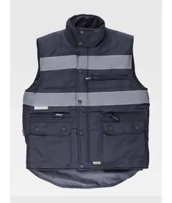 Gilet multitasche imbottito bande rifrangenti Workteam