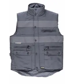 Gilet multitasche imbottito bande rifrangenti Workteam
