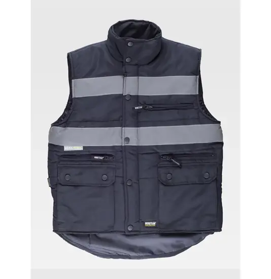 Gilet multitasche imbottito bande rifrangenti Workteam