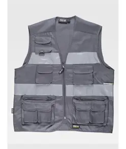 Gilet multitasche leggero bande rifrangenti Workteam
