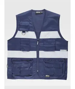 Gilet multitasche leggero bande rifrangenti Workteam