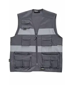Gilet multitasche leggero bande rifrangenti Workteam