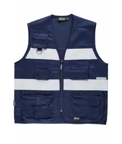 Gilet multitasche leggero bande rifrangenti Workteam