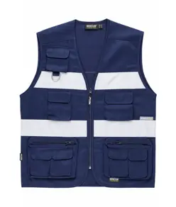 Gilet multitasche leggero bande rifrangenti Workteam