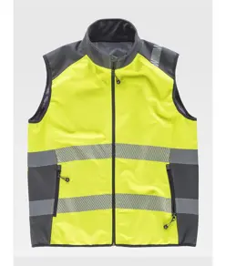 Gilet softshell bande rifrangenti discontinue Workteam
