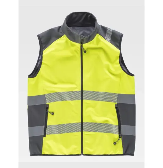 Gilet softshell bande rifrangenti discontinue Workteam