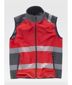 Gilet softshell bande rifrangenti discontinue Workteam