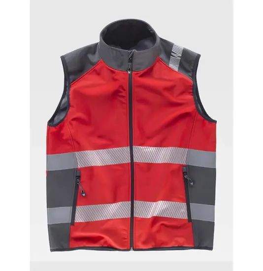 Gilet softshell bande rifrangenti discontinue Workteam