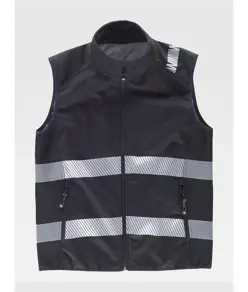 Gilet softshell bande rifrangenti discontinue Workteam