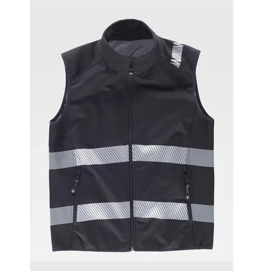 Gilet softshell bande rifrangenti discontinue Workteam