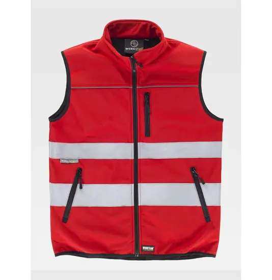 Gilet softshell bande rifrangenti tessuto ripstop Workteam