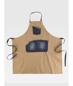 Grembiule con pettorina tessuto canvas e denim Workteam