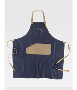 Grembiule con pettorina tessuto denim e canvas Workteam