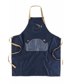 Grembiule con pettorina tessuto denim e canvas Workteam