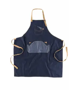 Grembiule con pettorina tessuto denim e canvas Workteam