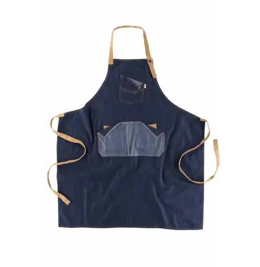 Grembiule con pettorina tessuto denim e canvas Workteam