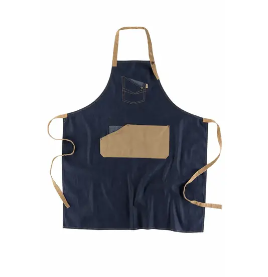 Grembiule con pettorina tessuto denim e canvas Workteam
