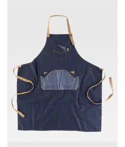 Grembiule con pettorina tessuto denim e canvas Workteam