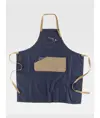Grembiule con pettorina tessuto denim e canvas Workteam