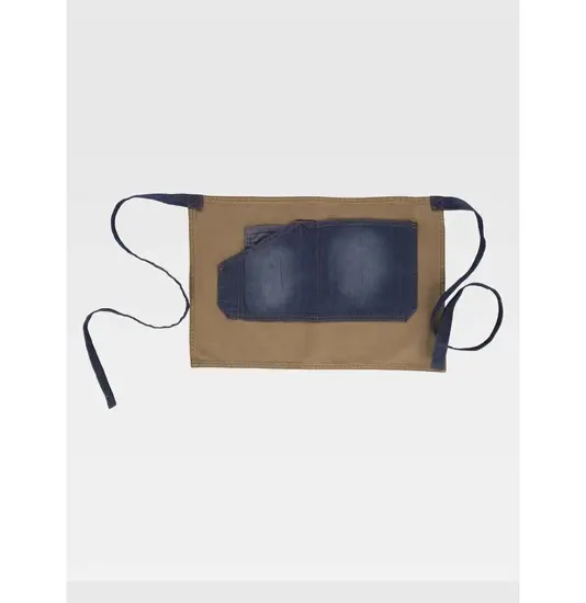 Grembiule senza pettorina corto tessuto canvas e denim Workteam