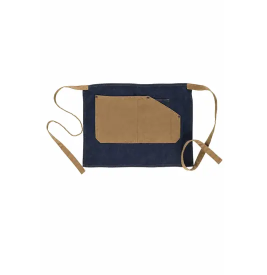 Grembiule senza pettorina corto tessuto denim e canvas Workteam