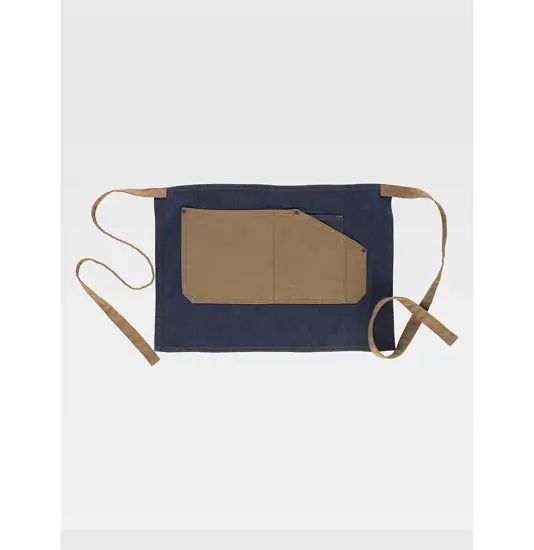 Grembiule senza pettorina corto tessuto denim e canvas Workteam