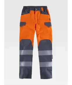 Pantalone alta visibilita e bande rifrangenti discontinue Workteam