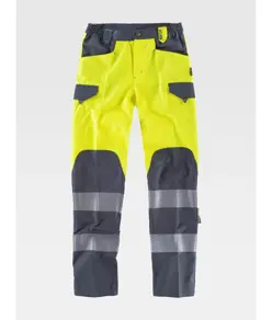 Pantalone alta visibilita e bande rifrangenti discontinue Workteam