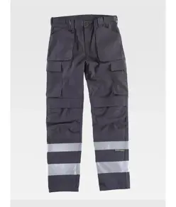 Pantalone bande rifrangenti triple cuciture protezione alle ginocchia Workteam