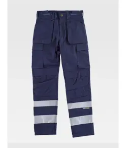 Pantalone bande rifrangenti triple cuciture protezione alle ginocchia Workteam