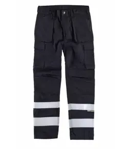 Pantalone bande rifrangenti triple cuciture protezione alle ginocchia Workteam