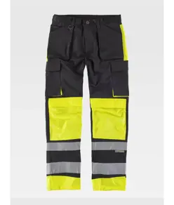 Pantalone bande rifrangenti triple cuciture protezione alle ginocchia Workteam