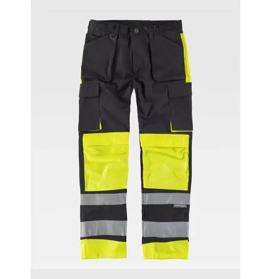 Pantalone bande rifrangenti triple cuciture protezione alle ginocchia Workteam