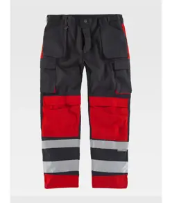 Pantalone bande rifrangenti triple cuciture protezione alle ginocchia Workteam