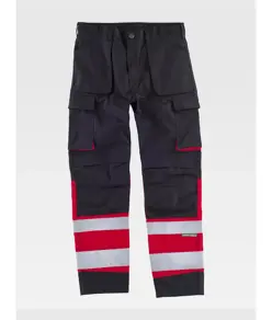 Pantalone bande rifrangenti triple cuciture protezione alle ginocchia Workteam