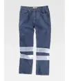 Pantalone da lavoro 5 tasche tessuto denim bande rifrangenti Workteam