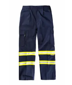 Pantalone da lavoro multitasche bande rifrangenti fluorescenti Workteam