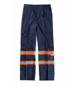 Pantalone da lavoro multitasche bande rifrangenti fluorescenti Workteam