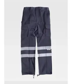 Pantalone da lavoro multitasche bande rifrangenti protezione alle ginocchia e glutei Workteam