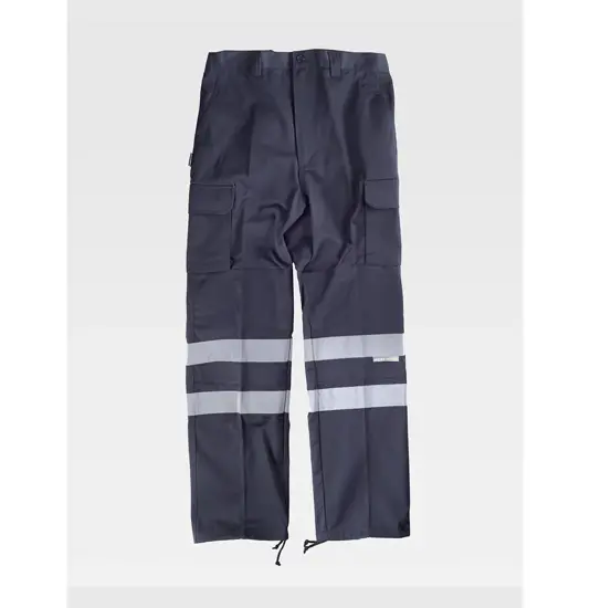 Pantalone da lavoro multitasche bande rifrangenti protezione alle ginocchia e glutei Workteam