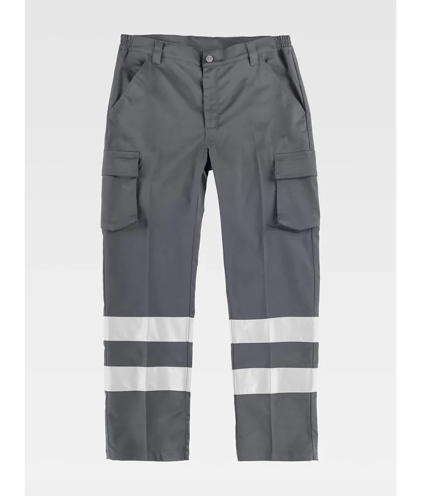 PANTALONE DA LAVORO MULTITASCHE BANDE RIFRANGENTI Workteam