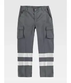 PANTALONE DA LAVORO MULTITASCHE BANDE RIFRANGENTI Workteam