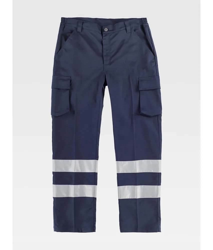 PANTALONE DA LAVORO MULTITASCHE BANDE RIFRANGENTI Workteam
