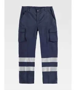 PANTALONE DA LAVORO MULTITASCHE BANDE RIFRANGENTI Workteam