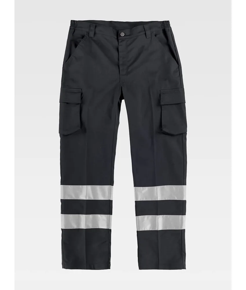PANTALONE DA LAVORO MULTITASCHE BANDE RIFRANGENTI Workteam