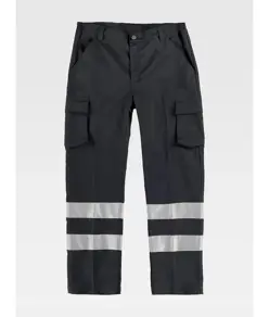 PANTALONE DA LAVORO MULTITASCHE BANDE RIFRANGENTI Workteam