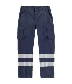 PANTALONE DA LAVORO MULTITASCHE BANDE RIFRANGENTI Workteam