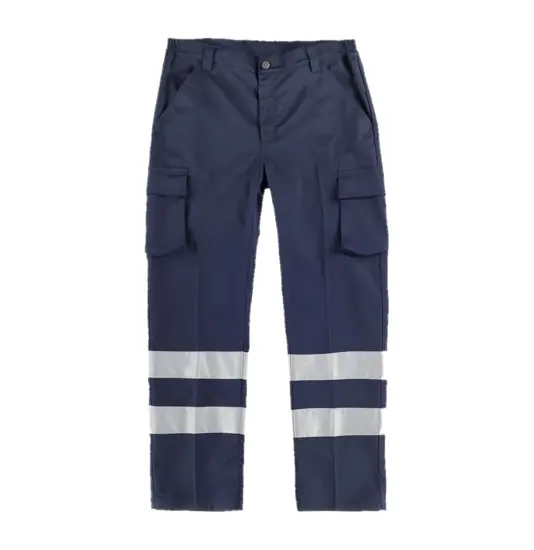 PANTALONE DA LAVORO MULTITASCHE BANDE RIFRANGENTI Workteam