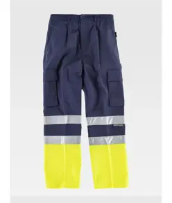 Pantalone multitasche alta visibilita e bande rifrangenti Workteam
